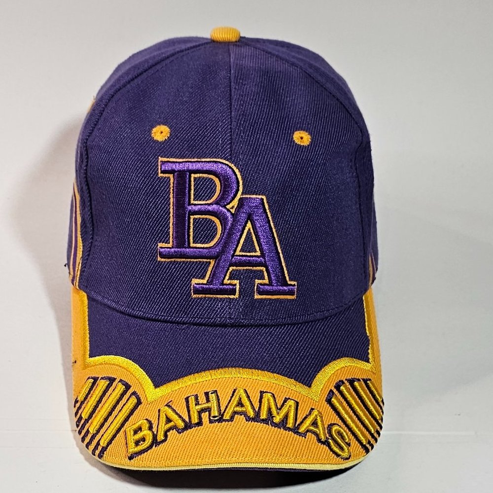 Dorsett Sportswear BA BAHAMAS Purple Gold Baseball Cap Hat New without Tags Disp